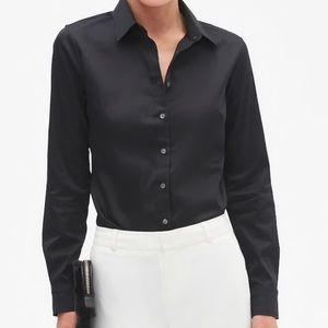 Banana Republic Petite Black Dress Shirt